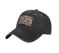 QAZWZML Library Bookshelf - Berretto da baseball regolabile, con visiera curva, adatto per spiaggia e viaggi, Nero , Taglia unica