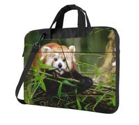 QAZWZML Little Red Panda Borsa portatile con tracolla, può essere indossata come borsa a tracolla, Nero , 15.6 inch