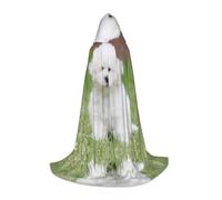 QAZWZML M Bichon Frise Dog - Mantella con cappuccio per spettacoli teatrali cosplay