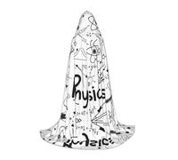 QAZWZML M Physics Print - Mantella con cappuccio stampata, per Halloween, cosplay, retrò, con cappuccio