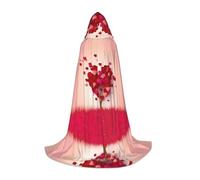 QAZWZML Mantello con cappuccio a forma di albero a forma di cuore per adolescenti, per feste, costumi da strega e feste in costume