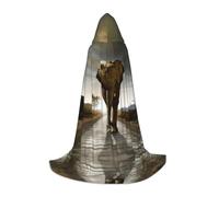 QAZWZML Mantello con cappuccio a forma di elefante per adolescenti, per feste, costumi da strega e feste in costume