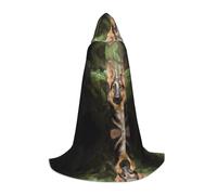 QAZWZML Mantello con cappuccio per adolescenti a forma di pastore tedesco, per feste, costumi da strega e feste in costume