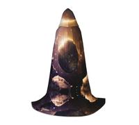 QAZWZML Mantello con cappuccio per adolescenti con motivo pianeta, per feste, costumi da strega e feste in costume