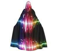 QAZWZML Mantello con cappuccio per adulti di Halloween Jumping Musical Notes stampato vacanza mantello con cappuccio adatto per costumi di vacanza e costumi di carattere