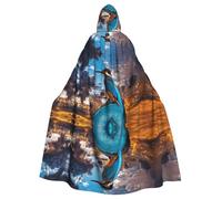 QAZWZML Mantello con cappuccio per Halloween per adulti, bellissimo uccellino, con stampa, adatto per decorazioni di palcoscenico e feste in famiglia