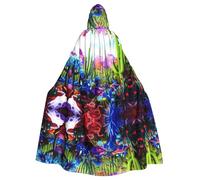 QAZWZML Mantello con cappuccio per Halloween per adulti, con cappuccio, cactus, animale tropicale, volpe, serpente, maiale, stampato, adatto per decorazioni di palcoscenico e feste in famiglia