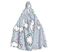QAZWZML Mantello con cappuccio per Halloween per adulti, con cuore, in alpaca con stampa a cuore, adatto per decorazioni di palcoscenico e feste in famiglia