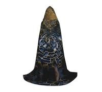 QAZWZML mantello con cappuccio piccolo stampato labirinto, costume cosplay, perfetto per travestimenti e feste di vacanza