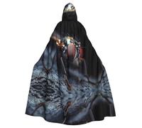 QAZWZML Mantello con cappuccio stampato con mosca Cosplay - Papillon senza cerniera oversize con cappuccio mantello in maschera