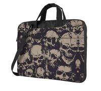 QAZWZML Many Skulls Get Together Borsa portatile per laptop con tracolla, può essere indossata come borsa a tracolla, Nero , 14 inch