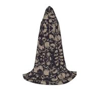 QAZWZML Molti teschi si riuniscono mantello con cappuccio per adolescenti per feste di vacanza, costumi da strega e feste in costume