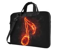 QAZWZML Nota musicale (3) Borsa portatile per laptop con tracolla, può essere indossata come borsa a tracolla, Nero , 13 inch