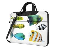 QAZWZML Ocean Tropical Fish Borsa portatile con tracolla, può essere indossata come borsa a tracolla, Nero , 13 inch