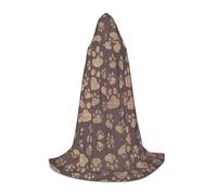 QAZWZML Paw Prints Art - Mantello con cappuccio per adolescenti, per feste di vacanza, costumi da strega e feste in costume