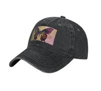 QAZWZML Phantom Wings - Cappello da baseball in denim lavato, con visiera curva pieghevole, per piste e percorsi di caffè, Nero , L