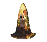 QAZWZML Piccolo mantello con cappuccio stampato con topo sorridente, costume cosplay, perfetto per travestimenti e feste di vacanza