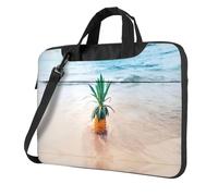 QAZWZML Pineapple by The Sea Borsa portatile per laptop con tracolla, può essere indossata come borsa a tracolla, Nero , 13 inch