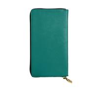 QAZWZML Pochette in pelle verde scuro solido, adatto per uomini o donne portafoglio lungo, dimensioni 6,3 x 26,7 cm