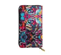 QAZWZML Pochette lunga colorata in pelle stampata Avatar con scomparto per contanti, tasca con cerniera e slot per carte di credito