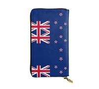 QAZWZML Pochette lunga in pelle stampata con bandiera della Nuova Zelanda con scomparto per contanti, tasca con cerniera e scomparto per carte di credito