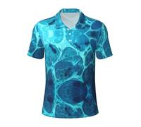 QAZWZML Polo da uomo, con bottoni, traspirante, estiva | Le polo leggere stampate con formiche blu sono perfette per look casual, aziendali o vacanze.