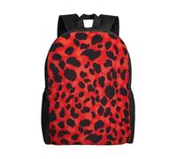 QAZWZML Red Leopard Pattern stampa grandi zaini per laptop da uomo e donna con scomparti, zaini da viaggio impermeabili, borse Oxford resistenti