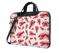 QAZWZML Red Lobster Patterned borsa portatile portatile con tracolla, può essere indossato come una borsa a tracolla, Nero , 13 inch
