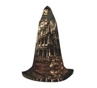 QAZWZML Resti del Colosseo Romano Stampato Medium Mantella con cappuccio, costume cosplay, perfetto per travestimenti e feste di vacanza