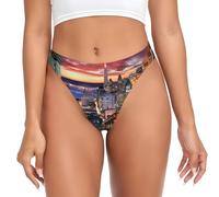 QAZWZML San Francisco - Biancheria intima da donna a vita bassa, elasticizzata, adatta per pantaloni da yoga e leggings., Nero , XL