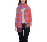 QAZWZML Sciarpa lunga da donna con nappa, scialle con nappe stampate al centro arancione e caldo e adatto per matrimoni, viaggi, feste, ecc.