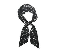 QAZWZML Sciarpa lunga da donna in seta lucida argento glitterato stampato multifunzionale foulard può essere utilizzato come foulard e accessorio adatto per l'uso quotidiano