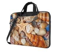 QAZWZML Seashell Landscape On The Beach Borsa portatile per laptop con tracolla, può essere indossata come borsa a tracolla, Nero , 15.6 inch