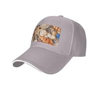 QAZWZML Seashell Landscape On The Beach Patterned Curved Brim Sport Black Baseball Cap, regolabile, adatto per viaggi ed escursionismo., grigio, Taglia unica