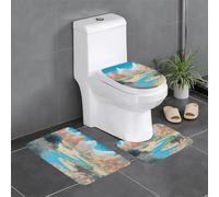 QAZWZML Set di 3 tappetini da bagno con stampa Oasis in The Desert, adatto per bagno, camera da letto, cucina e arredamento per la casa