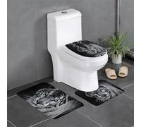QAZWZML Set di 3 tappetini da bagno con stampa tigre bianca, adatti per bagno, camera da letto, cucina e arredamento della casa