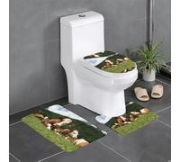 QAZWZML Set di tappetini da bagno con motivo di mucche rilassate sull'erba, adatto per la maggior parte dei bagni domestici e delle camere d'albergo.