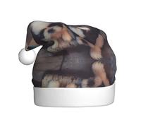 QAZWZML Simpatico cucciolo in the corner Cappello di Natale stampato, cappello decorativo per le vacanze di taglia adulta, adatto per feste di Natale, accessori di abbigliamento