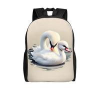 QAZWZML Simpatico piccolo cigno stampa grandi zaini per laptop da uomo e donna con scomparti, zaini da viaggio impermeabili, borse Oxford resistenti