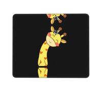 QAZWZML Simpatico tappetino per mouse da scrivania con giraffa con fiocco stampato, adatto per ufficio e gioco, 25,4 x 30,5 cm