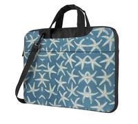QAZWZML Starfish Coastal Wool Patterned borsa portatile per laptop con tracolla, può essere indossata come borsa a tracolla, Nero , 13 inch