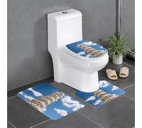 QAZWZML Tappetino antiscivolo per camera da letto con stampa Torre di Pisa, set da 3 pezzi, adatto per bagno e soggiorno