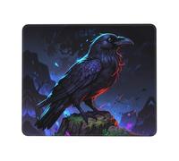 QAZWZML Tappetino per mouse con stampa della leggenda dei corvi, tappetino per mouse da gioco, adatto per ufficio e gioco, 20,1 x 24,1 cm