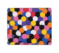QAZWZML Tappetino per mouse da scrivania con pezzi rotondi colorati stampati Tappetino per mouse da gioco per ufficio e gioco 21,1 x 26,2 cm