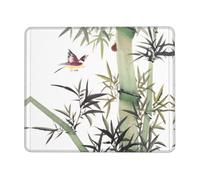 QAZWZML Tappetino per mouse da scrivania con stampa di uccelli in bambù, adatto per ufficio e gioco, 25,4 x 30,5 cm