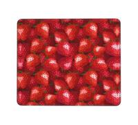 QAZWZML Tappetino per mouse da scrivania con stampa fragola rossa, tappetino per mouse da gioco adatto per ufficio e gioco, 25,4 x 30,5 cm
