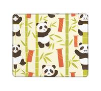 QAZWZML Tappetino per mouse da scrivania con stampa in bambù, motivo panda, adatto per ufficio e gioco, 25,4 x 30,5 cm
