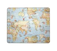 QAZWZML Tappetino per mouse da scrivania con stampa mappa del mondo, adatto per ufficio e gioco, 20,1 x 24,1 cm