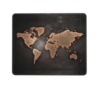 QAZWZML Tappetino per mouse da scrivania con stampa mappa del mondo arrugginita, adatto per ufficio e gioco, 17,8 x 21,8 cm