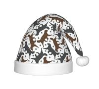 QAZWZML Trotting Flat Coated Retrievers Paw Pattern, cappelli di Natale per bambini, adatti per feste di Natale e feste di Capodanno.